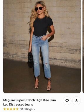 Vici Light Blue High-Rise Slim Distressed Jeans
